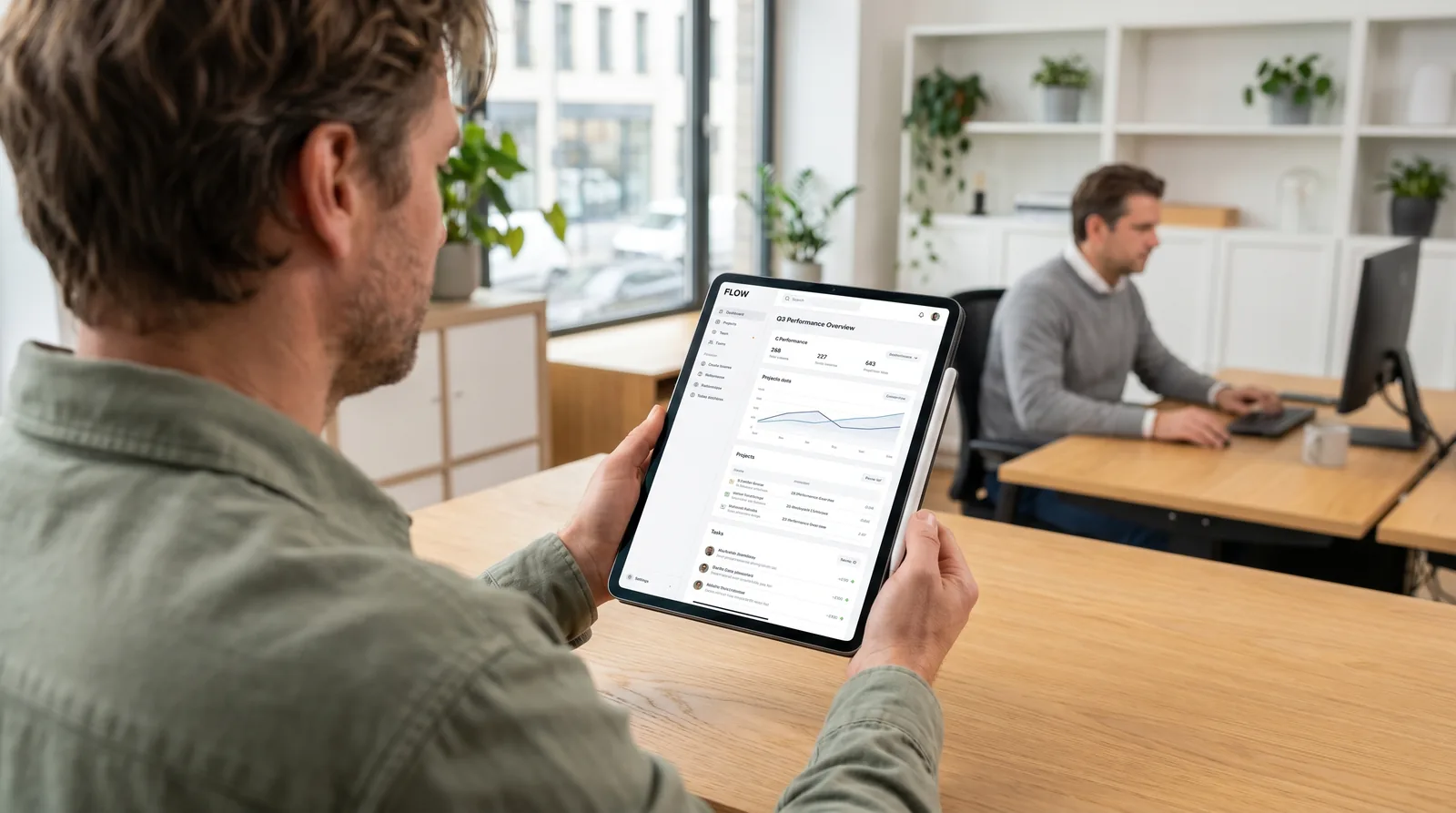 Dashboard wird im Gespräch gezeigt