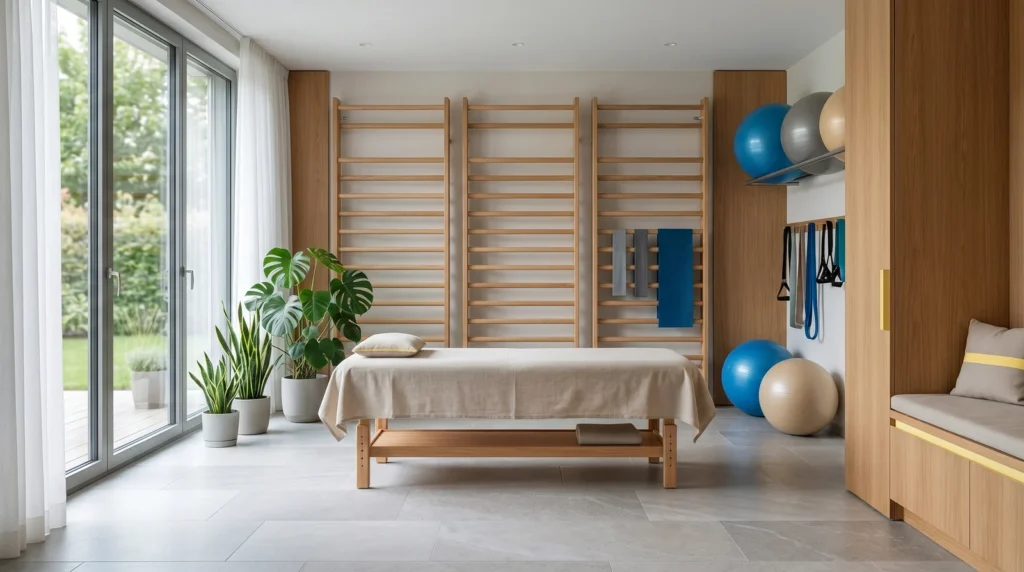 Heller, moderner Behandlungsraum einer Physiotherapie-Praxis